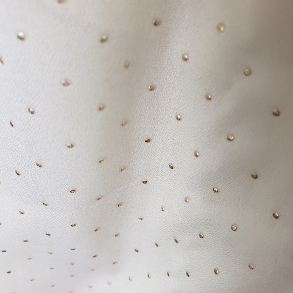 Lane Bryant Womams Blouse Cream W/ Gold Polka Dot Print Size 18 - Picture 7 of 9